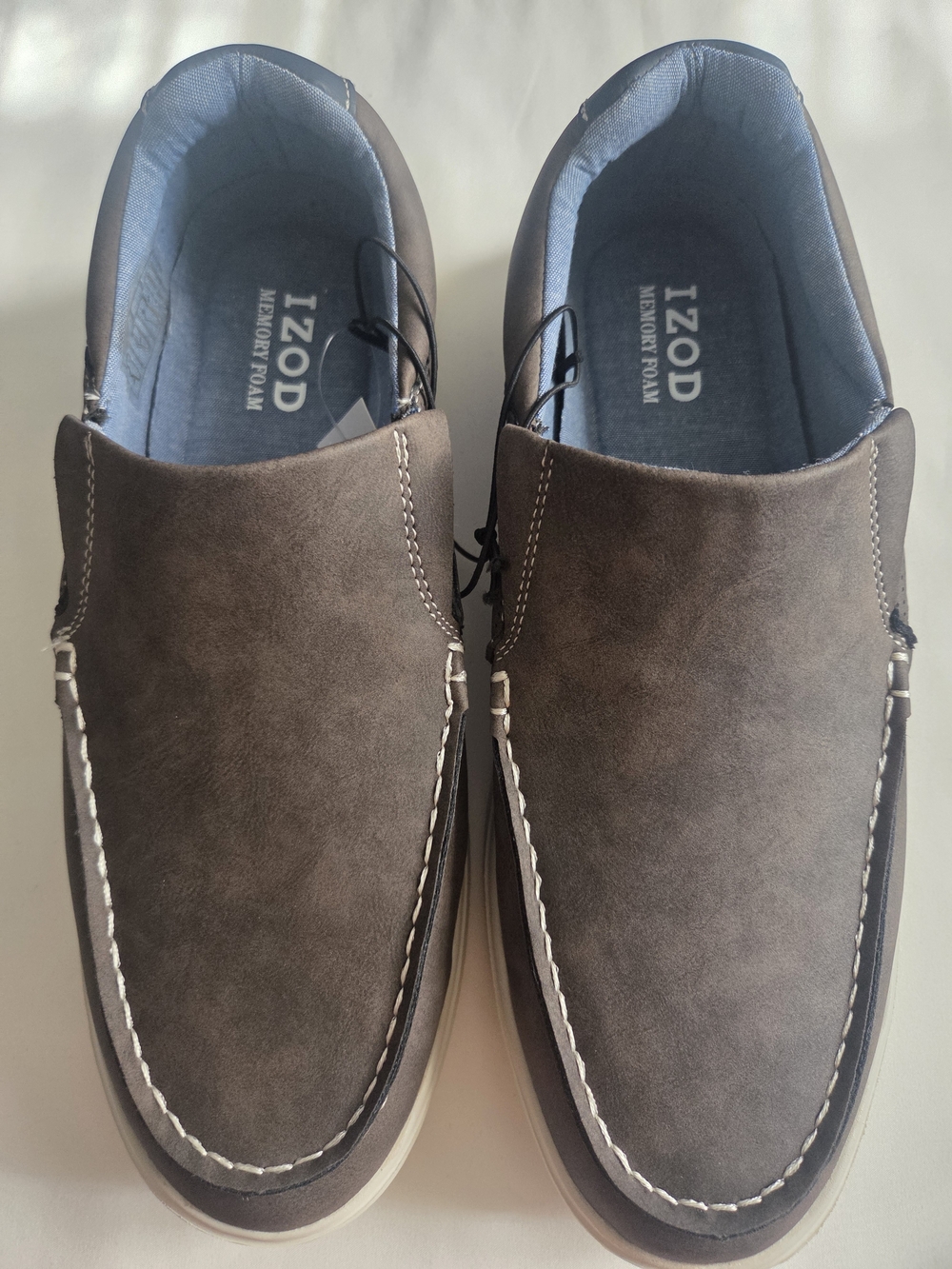IZOD Men's Brown Slip-On Memory Foam Casual Loafers